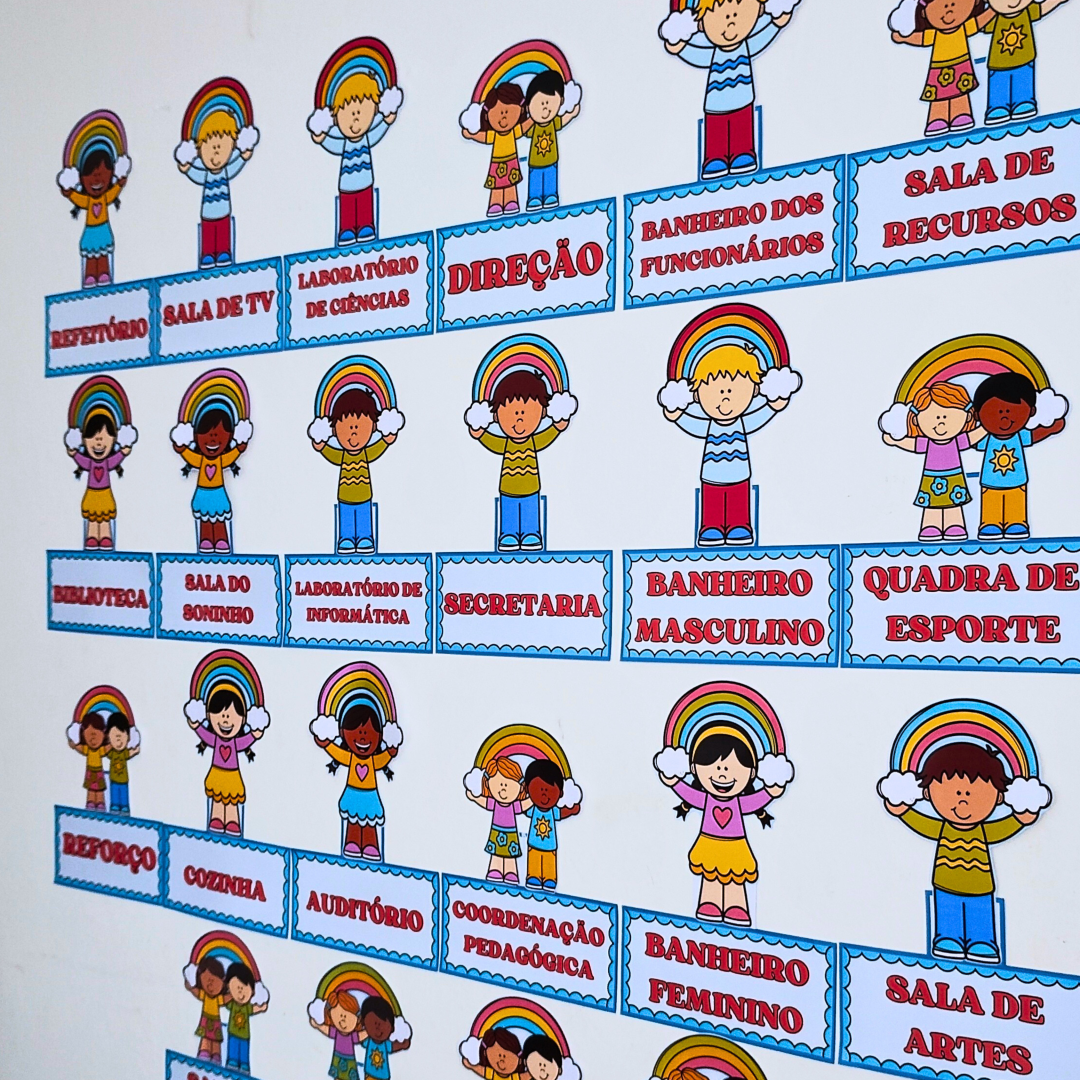 Plaquinhas de identificação de Salas