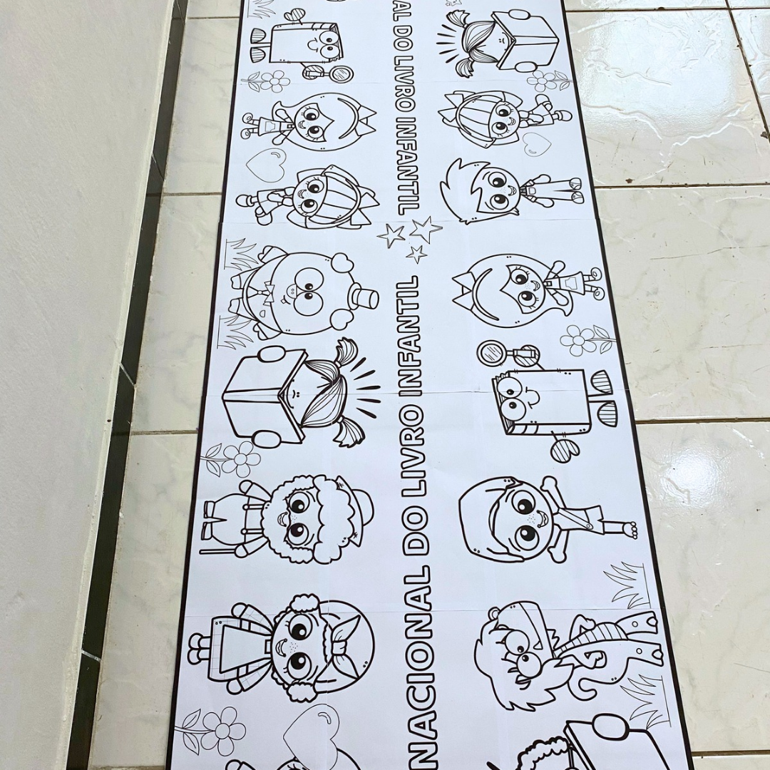 Tapete para colorir Dia do Livro