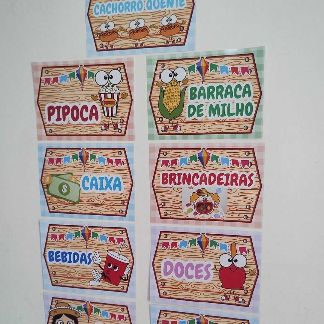 Plaquinhas para Festa Junina