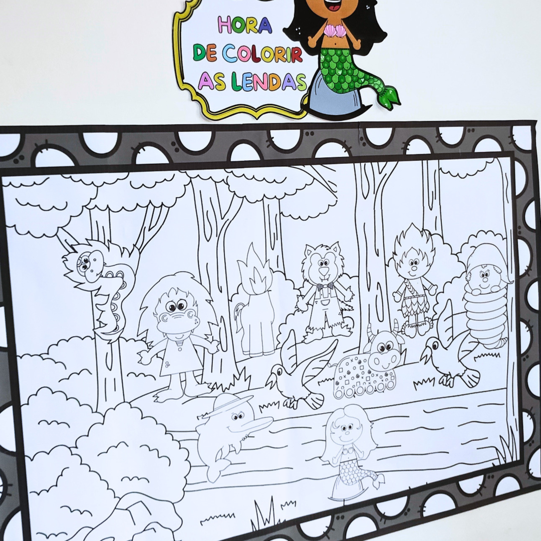 Painel para colorir as lendas
